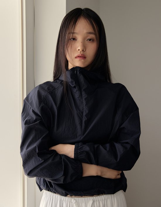 [38컴온커먼] 나일론 후디드 아노락 (네이비)