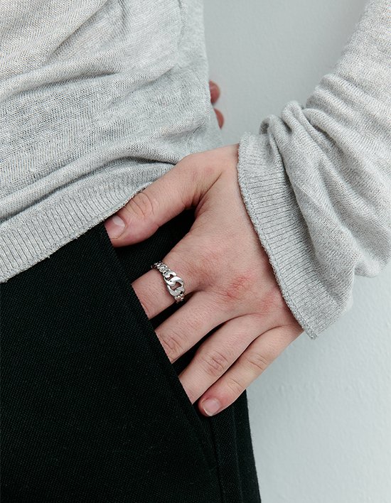 [빈티지헐리우드]매트 크레센도 체인 반지