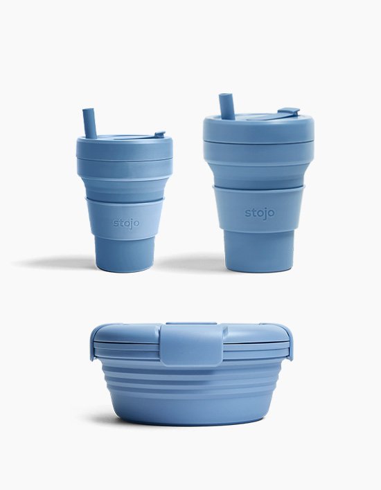 [스토조]접이식 실리콘 용기 패밀리 세트 (주니어텀블러+비기텀블러+보울도시락통)