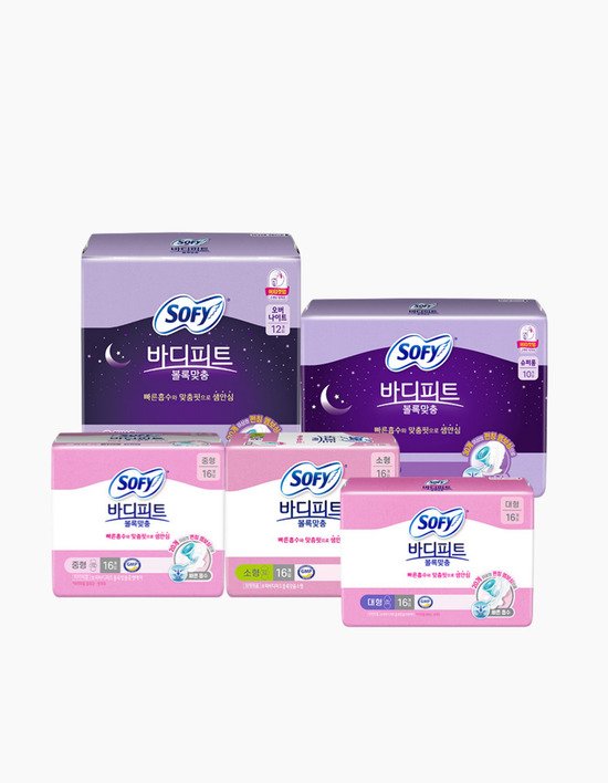 [쏘피] 바디피트 볼록맞춤 생리대 5종 (택1)