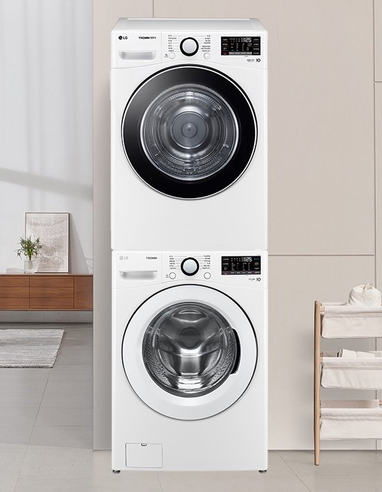 [LG전자] LG 트롬 세탁기 건조기 세트 (F19WDWP+RH19WTWN)