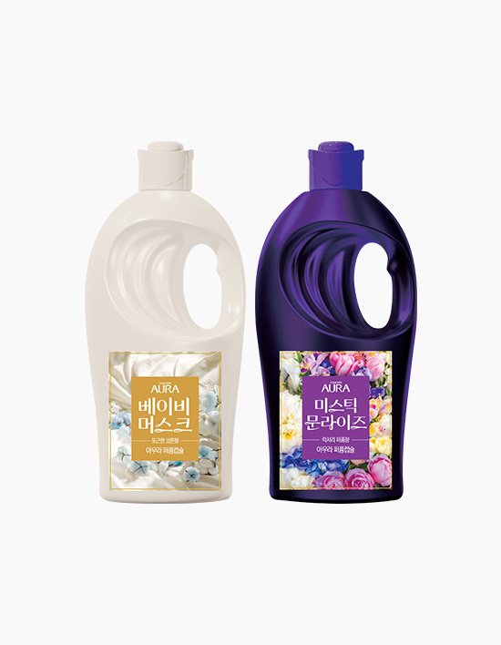 [아우라] 퍼퓸캡슐 섬유유연제 용기 (2L) 2종 (택1)