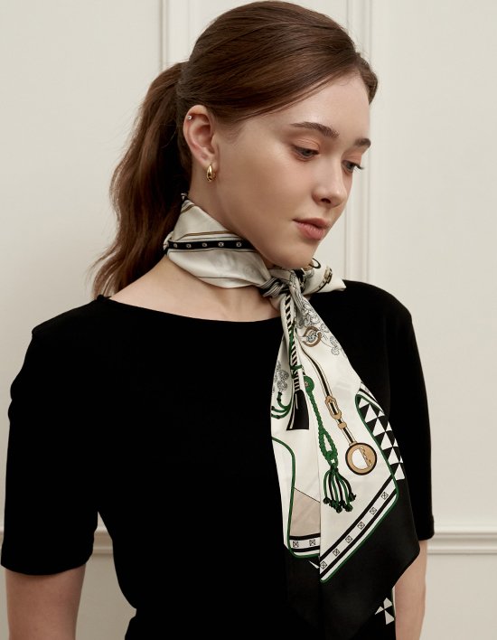 [엘르] 셀리스 실크 방도 스카프 3컬러 (택1)