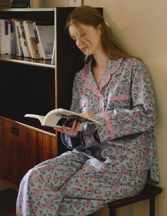 [울랄라 파자마] 라비앙로즈 긴팔 여성페어 스카이 (40수) FREE