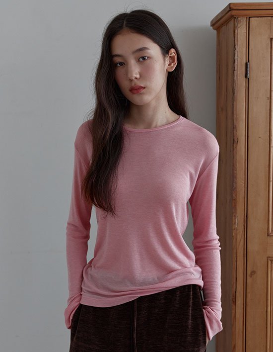 [38컴온커먼] 시어 터치 롱 슬리브 (핑크) (11/21 예약배송)