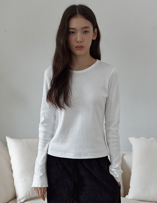 [38컴온커먼] 포인텔 슬림 코튼 티 (화이트)