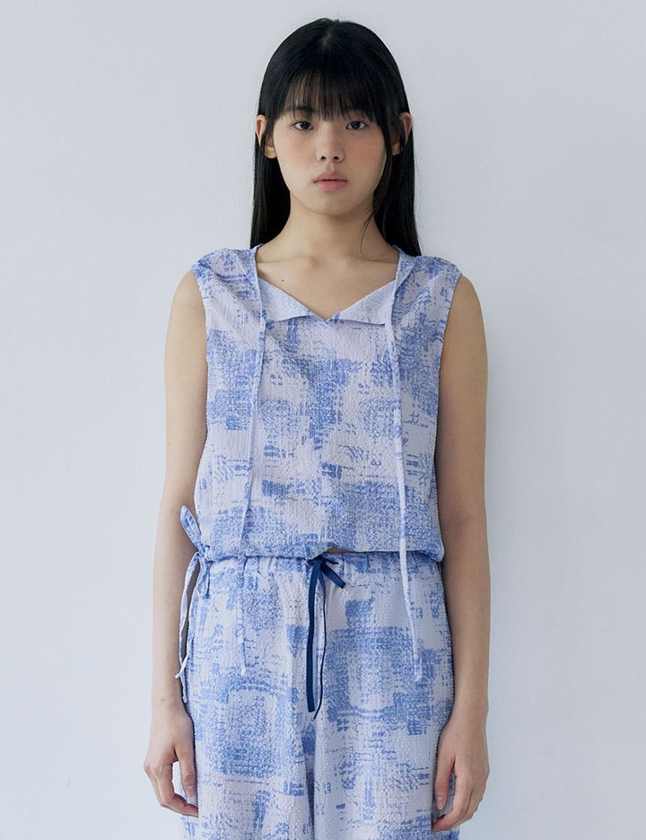 [리즘] 플로렛 올데이 슬리브리스 탑 - 블루 (Blue)